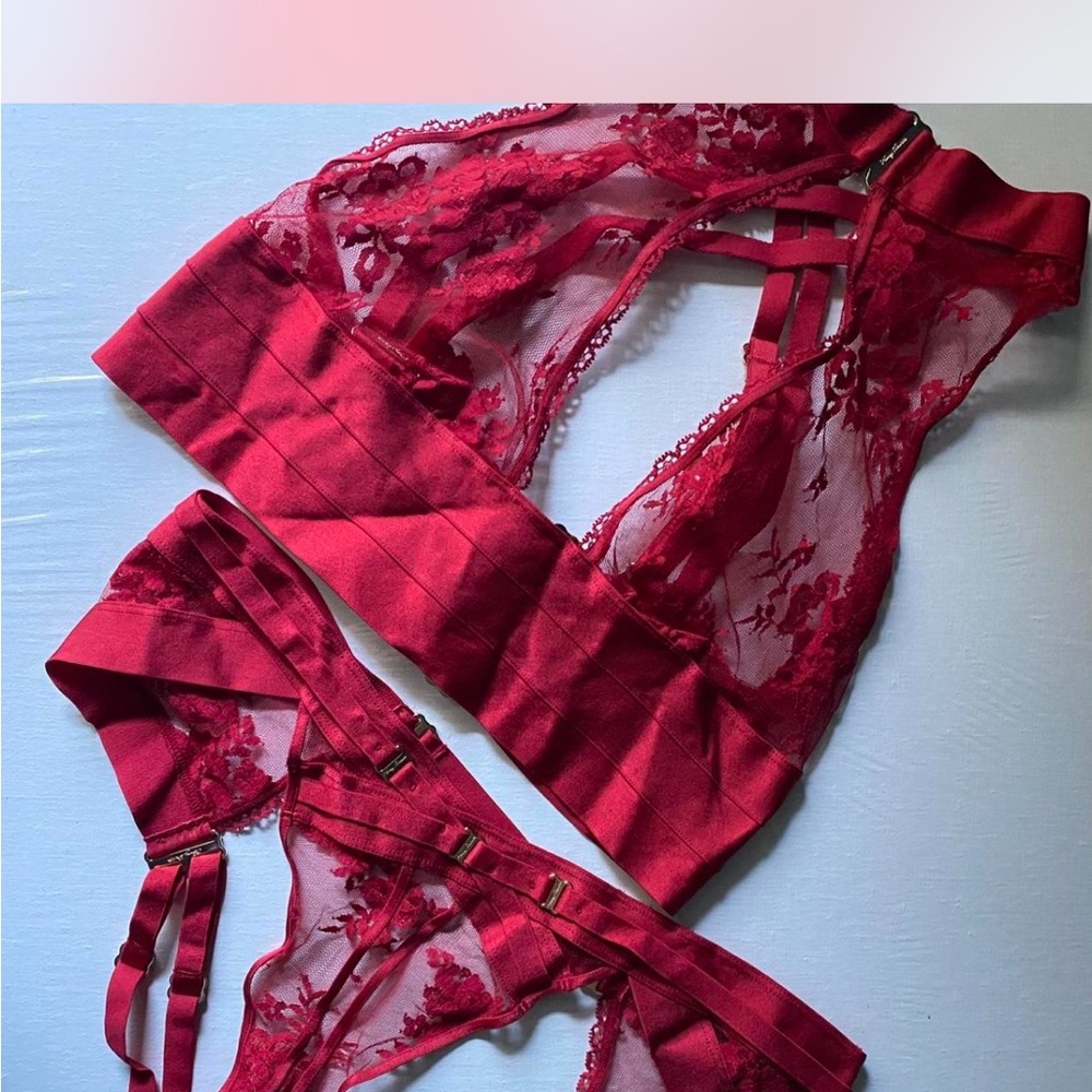 Honey Birdette Lucille Lace Bralette and brief Set